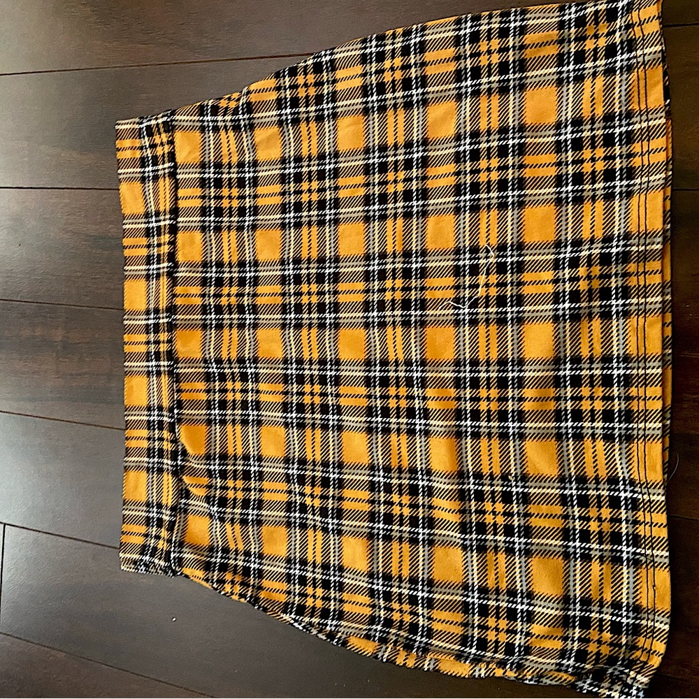 Fashion Nova Melanie Plaid print mini skirt, orange